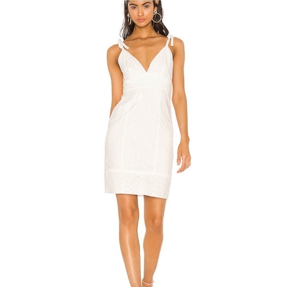 Majorelle White Tie Strap Eyelet Dress Revolve Size Small S